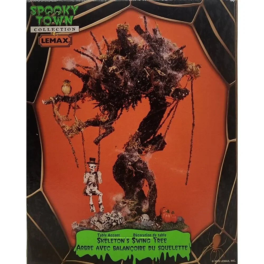 Lemax 2010 Spooky Town Skeleton's Swing Tree Table Accent #03817 RARE
